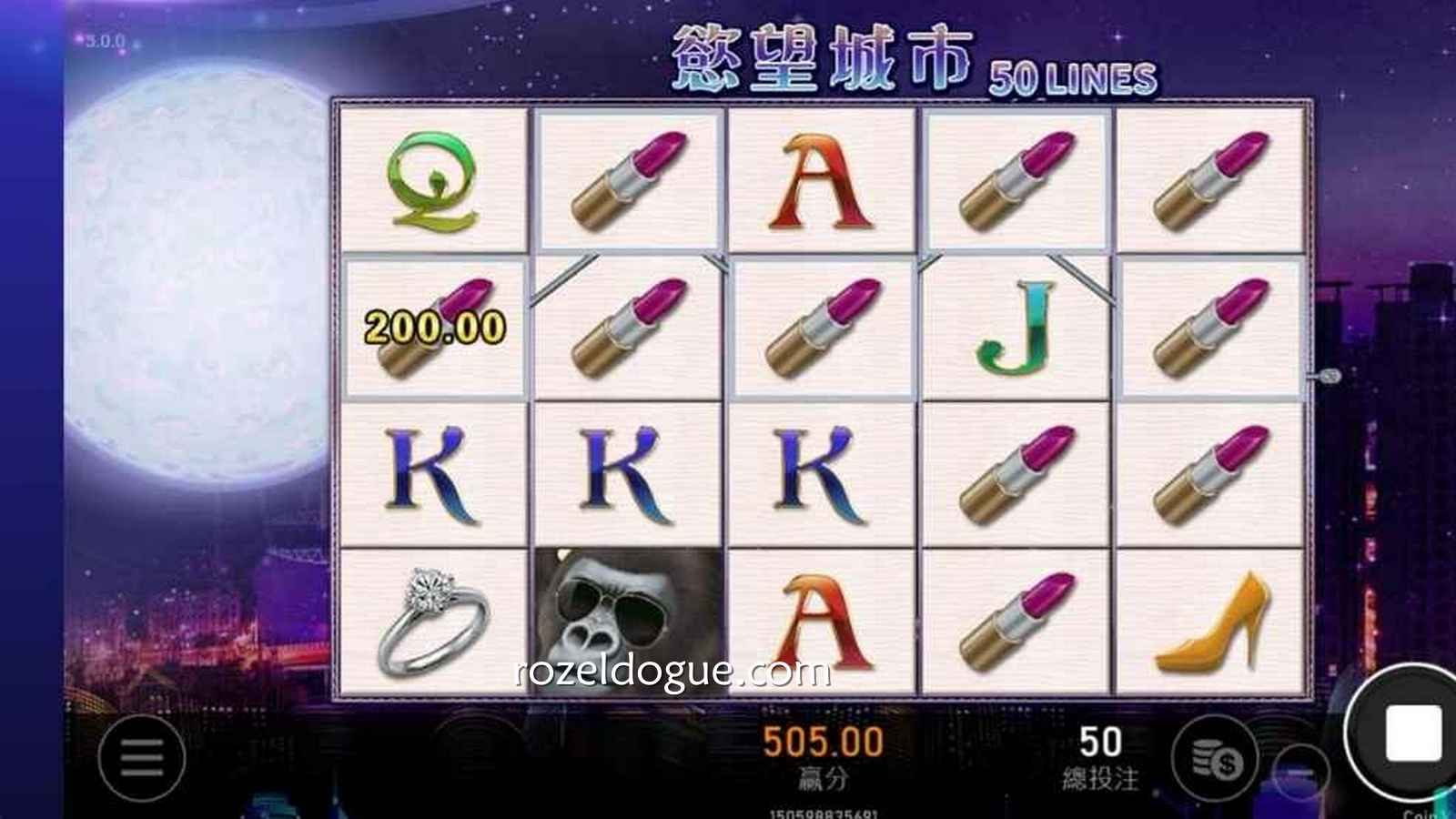《欲望城市》老虎机游戏投注界面｜九游体育